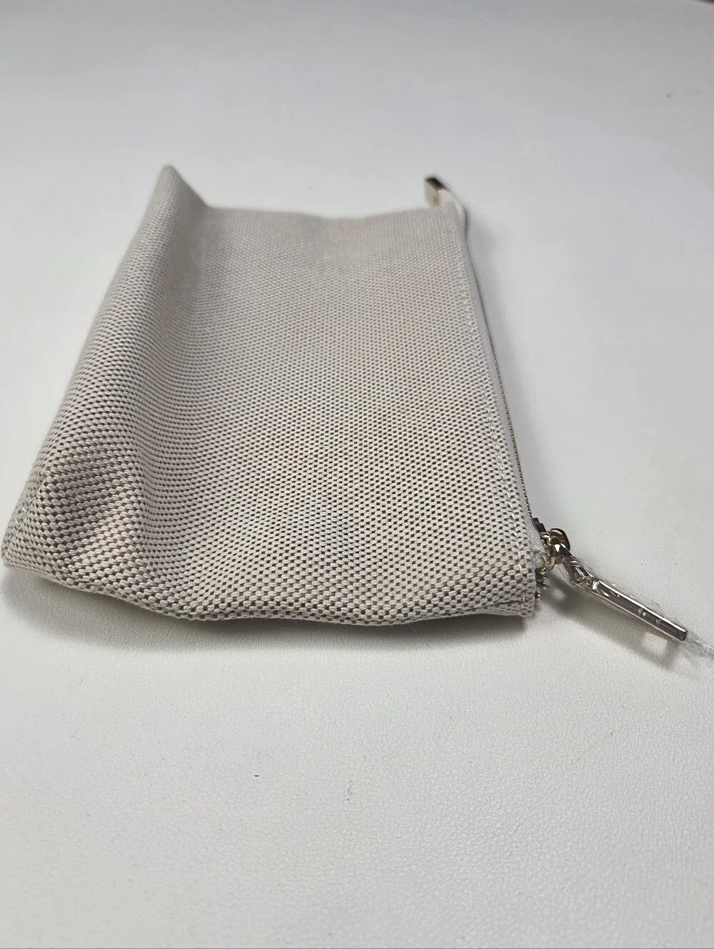 VERAFIELD Beige Canvas Zip Pouch NEW